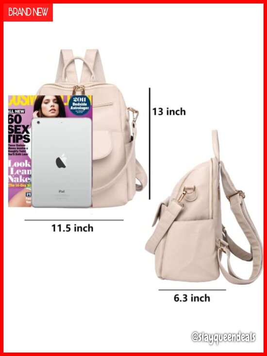Convertible Faux Leather Women\'s Fashion Backpack Purse Waterproof main image 5